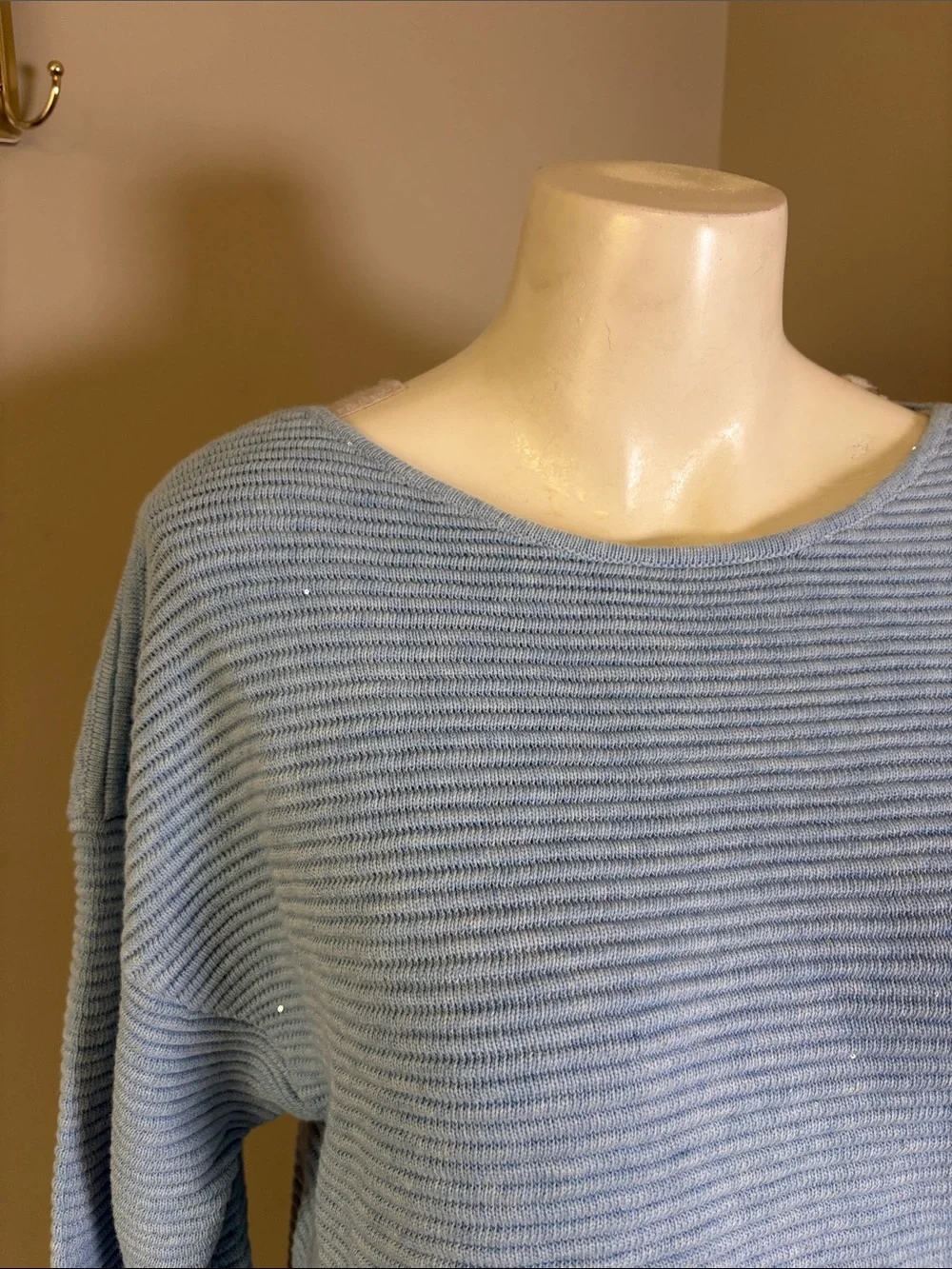 Tommy Bahama Bonita Sequin Ottoman Bateau Sweater Sky Blue Womens Sz M NEW
